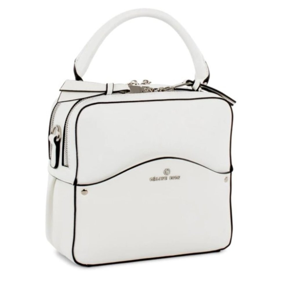 Celine Dion Motif Top Handle Snake Embossed PU Bag